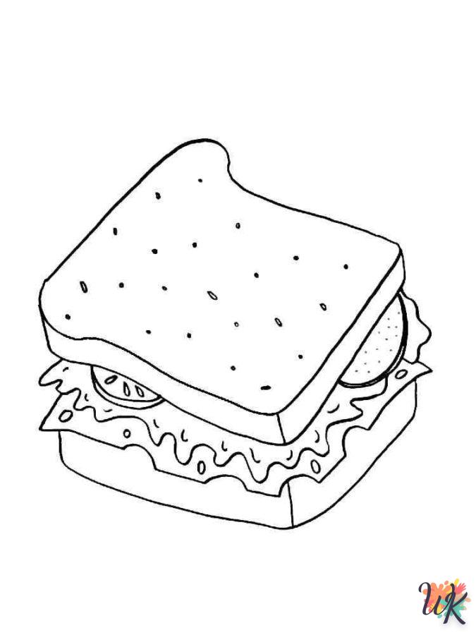 coloriage Sandwich  pour enfant de 4 ans