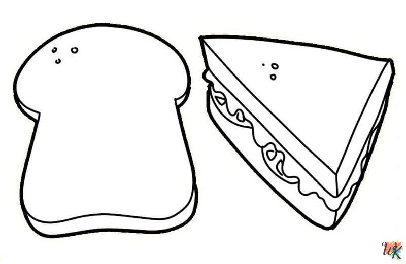 coloriage Sandwich  à imprimer pour enfant de 4 ans