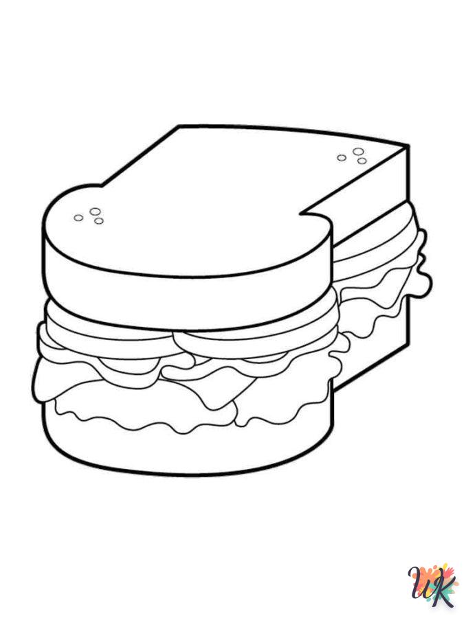 image pour coloriage Sandwich  enfant