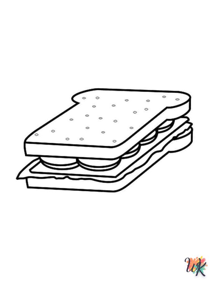 coloriage Sandwich  pour enfants à télécharger