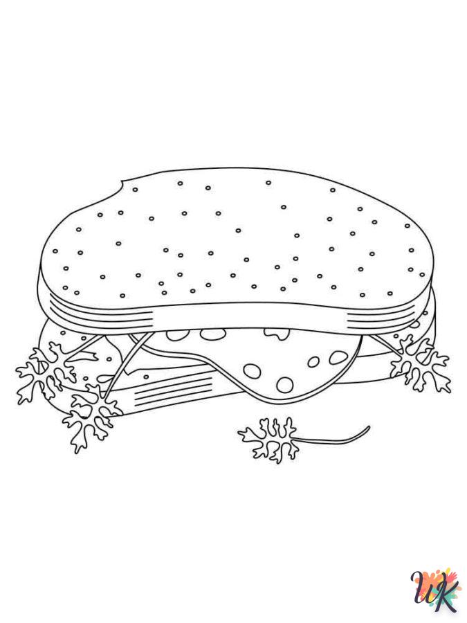 coloriage Sandwich  à imprimer pour enfant de 8 ans 1