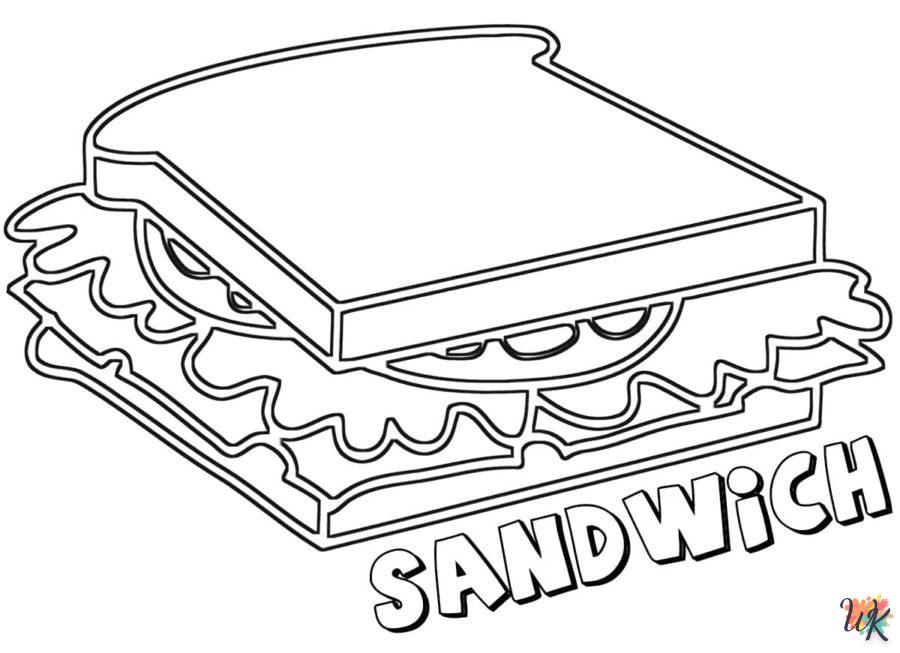 coloriage Sandwich  pour enfant de 4 ans 1