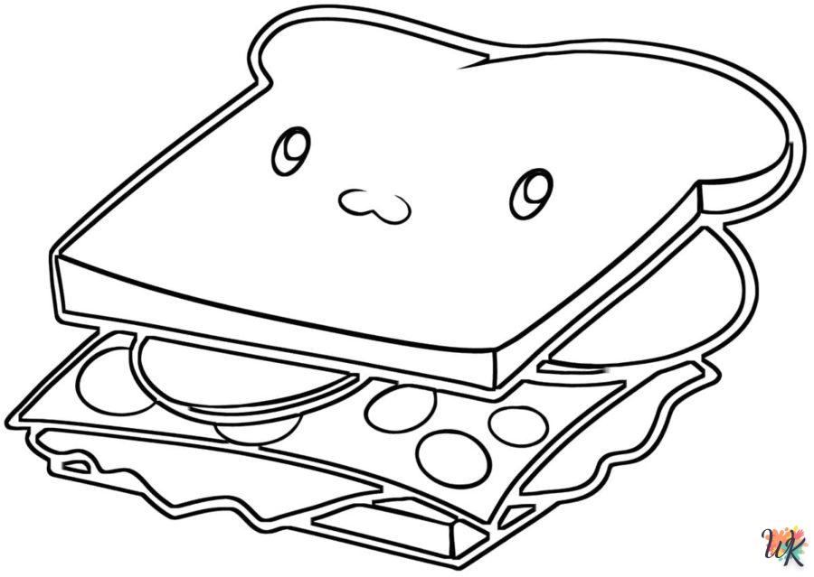 coloriage Sandwich  à imprimer pour enfants