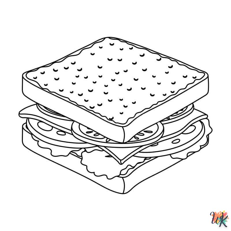 coloriage Sandwich  en ligne adulte gratuit