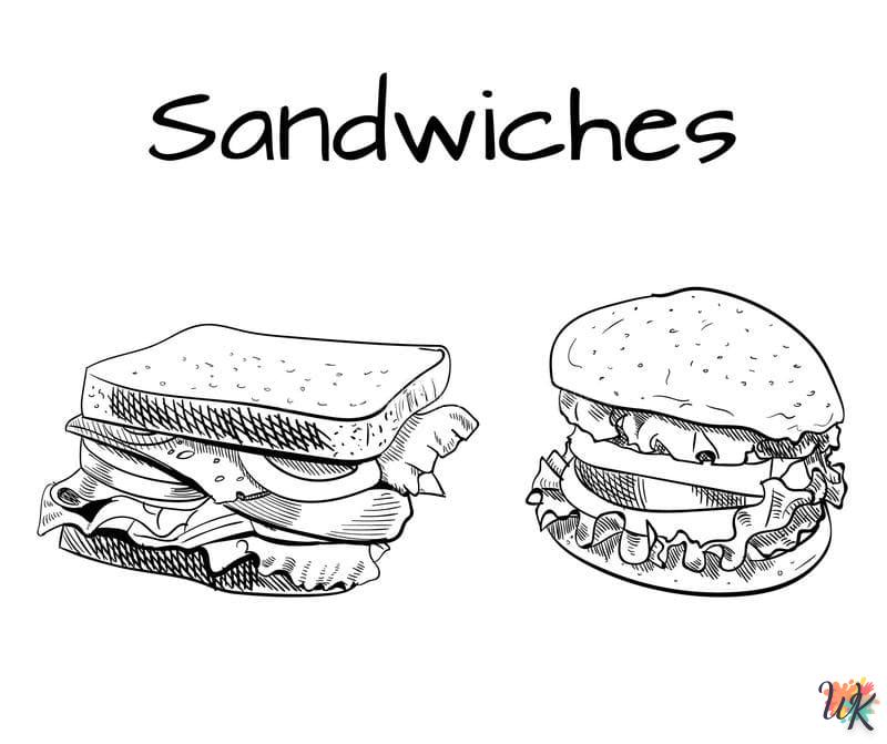 coloriage Sandwich  en ligne gratuit pour 12 ans