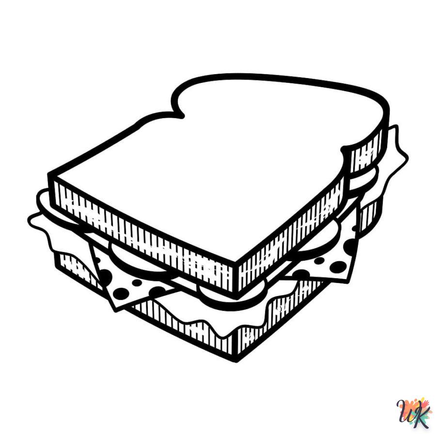 coloriage Sandwich  a imprimer