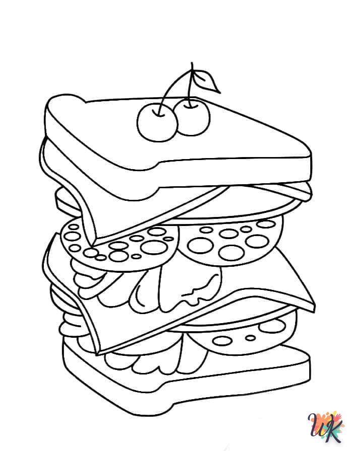 coloriage Sandwich  pour enfant de 5 ans