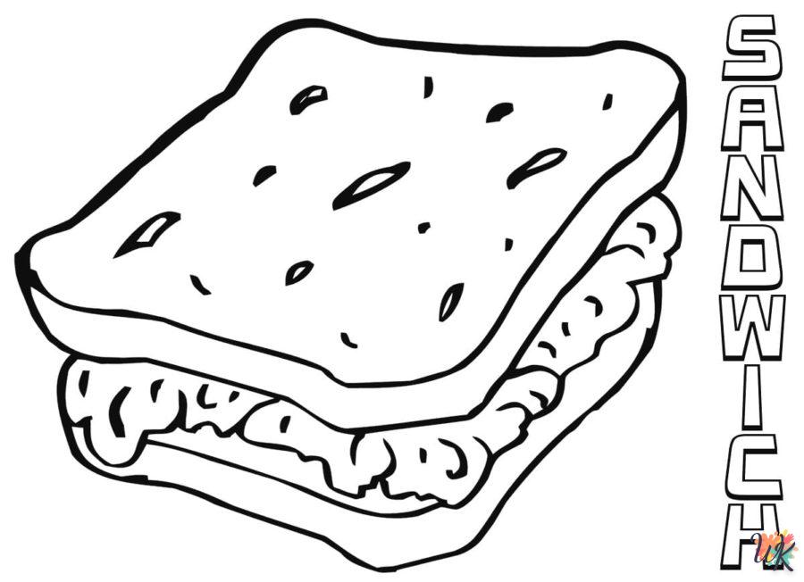 coloriage Sandwich  en ligne à imprimer