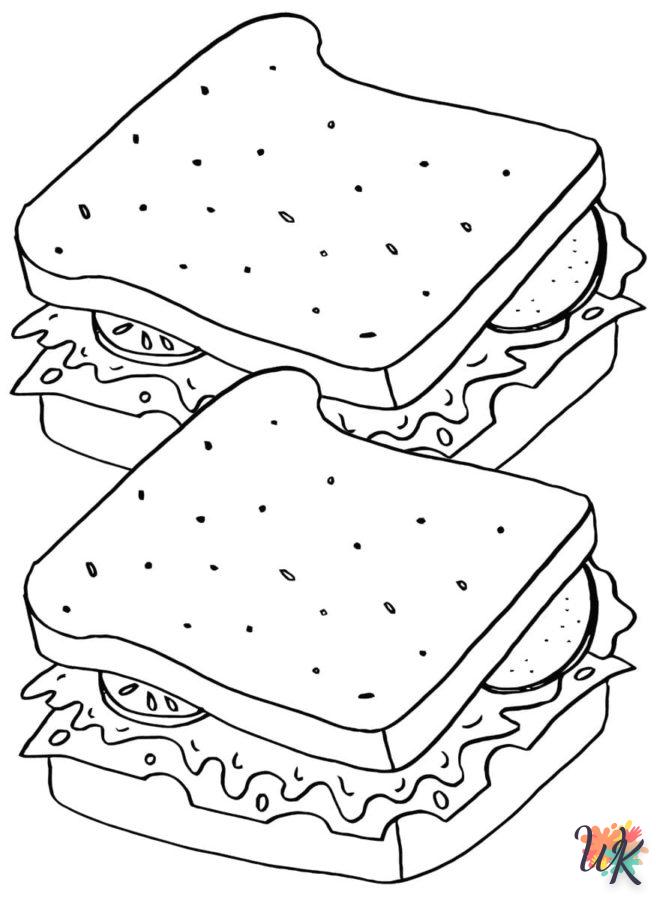 coloriage Sandwich  pour enfant de 5 ans 1