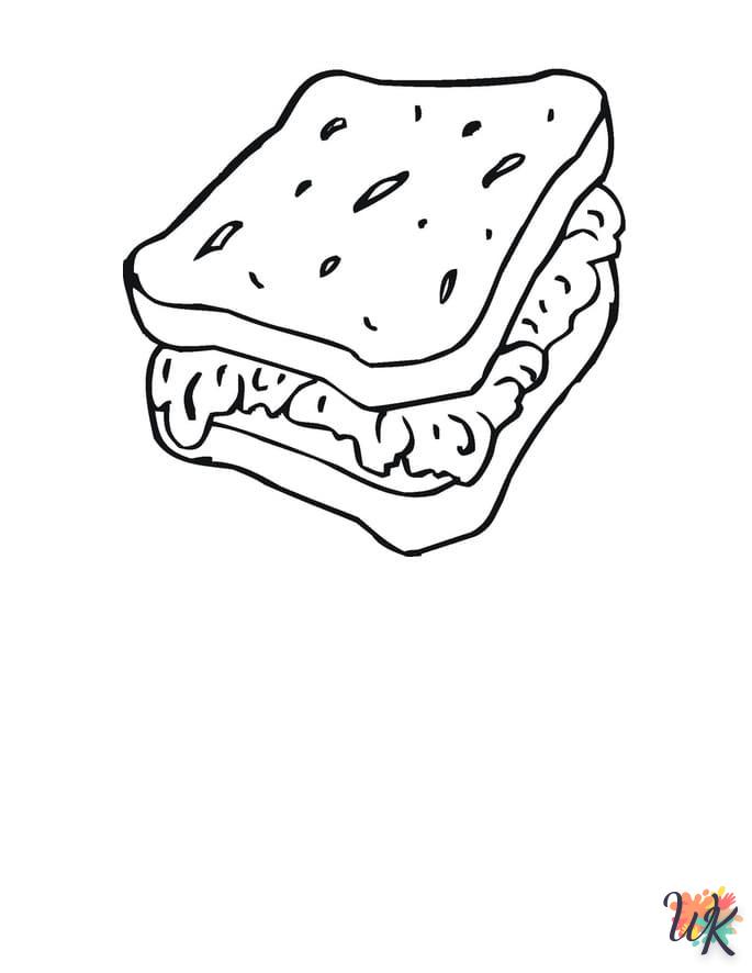 coloriage Sandwich  7 ans en ligne gratuit à imprimer