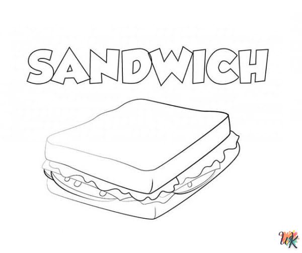 coloriage Sandwich  a imprimer enfant 10 ans