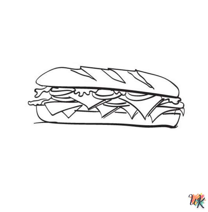 coloriage Sandwich  enfant à imprimer pdf 1