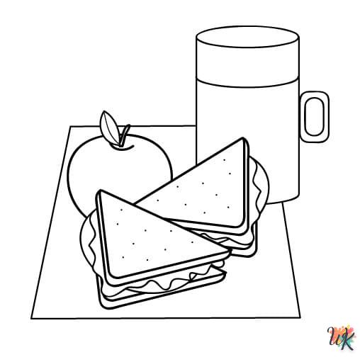 coloriage Sandwich  à imprimer pour enfant de 12 ans 2