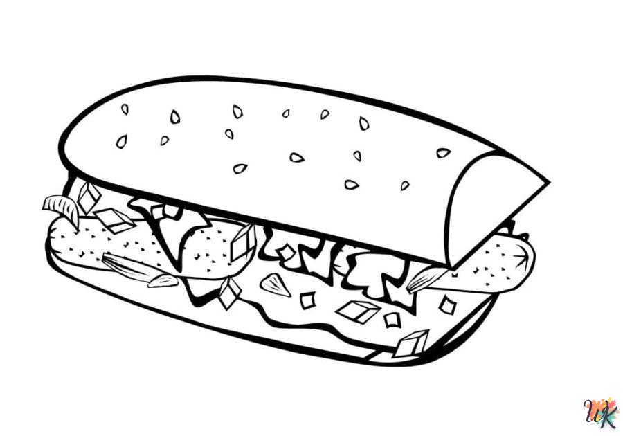 coloriage Sandwich  et dessins