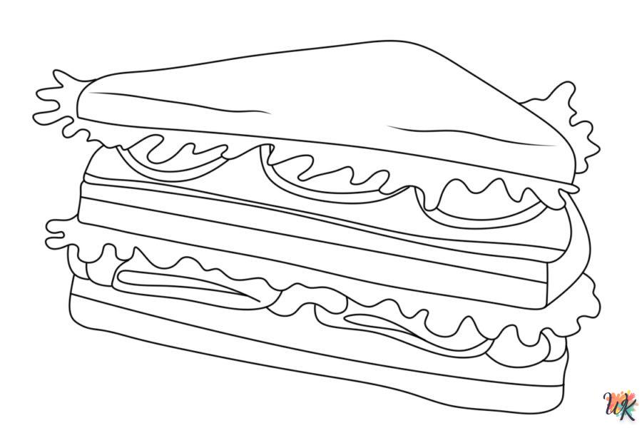 coloriage Sandwich  pour enfant à imprimer