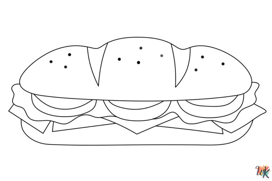 coloriage Sandwich  enfant 8 ans a imprimer