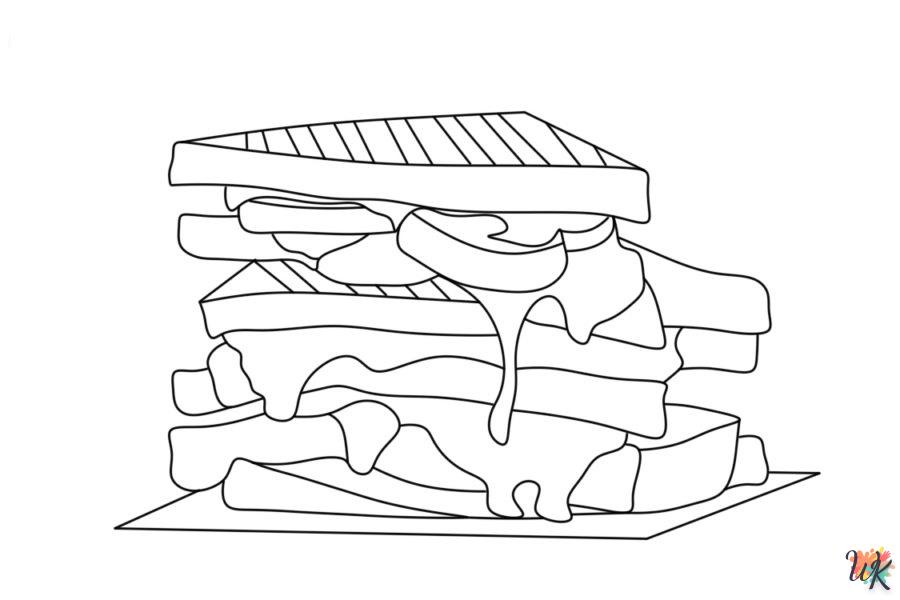 coloriage Sandwich  a imprimer enfant 10 ans 1