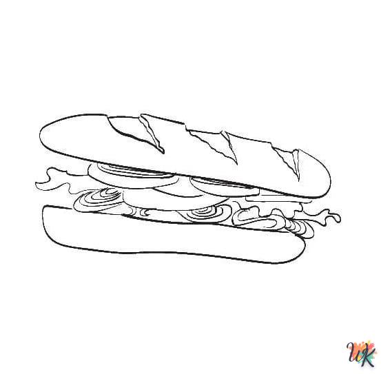 coloriage Sandwich  a imprimer enfant 10 ans 2