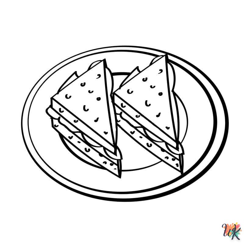 coloriage Sandwich  à imprimer pour enfant de 2 ans 2