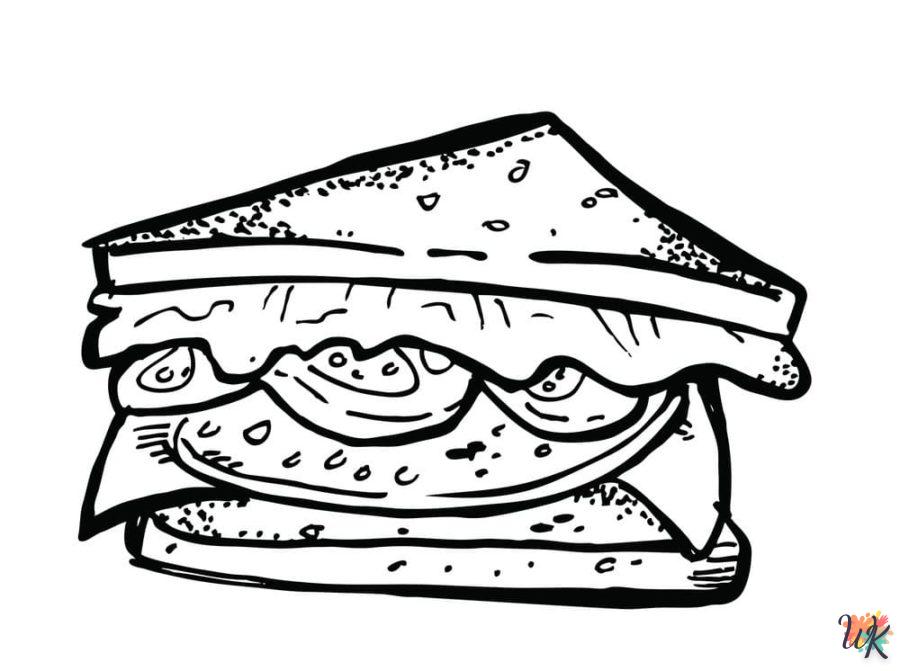 image de coloriage Sandwich  pour enfant