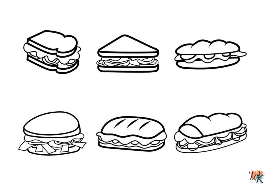 coloriage Sandwich  à imprimer pour enfant de 8 ans 4