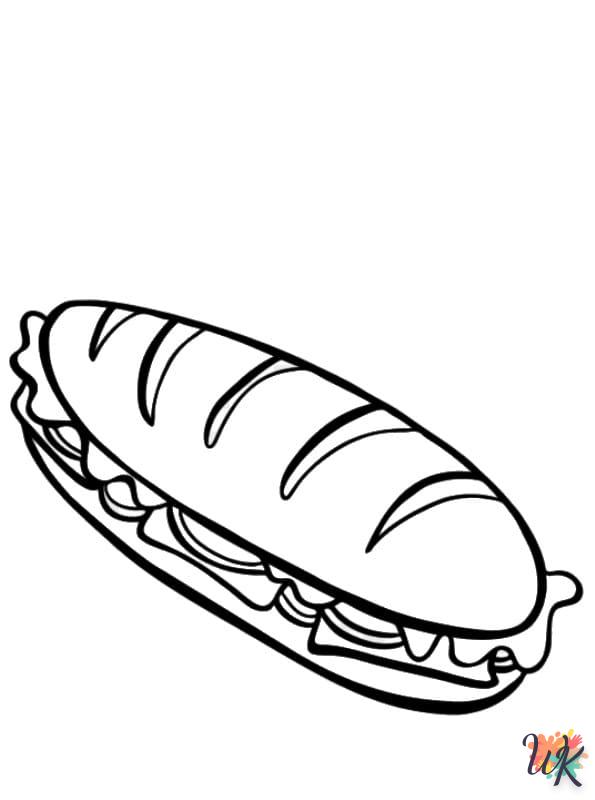 coloriage Sandwich  à colorier en ligne gratuit