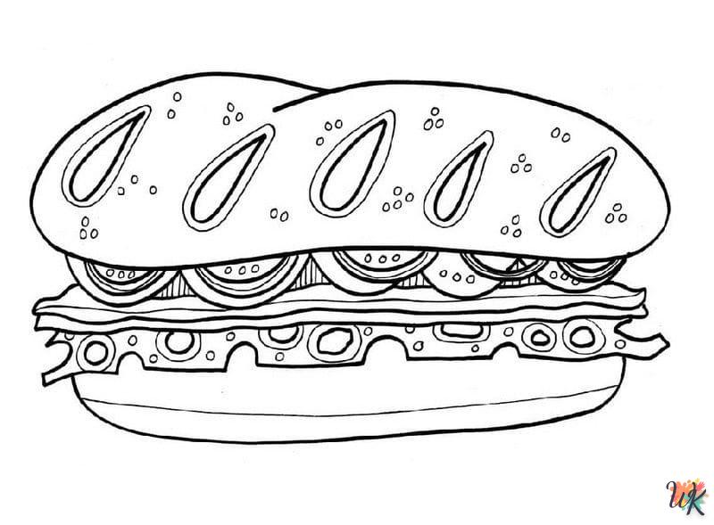 coloriage Sandwich  enfant 7 ans a imprimer 1