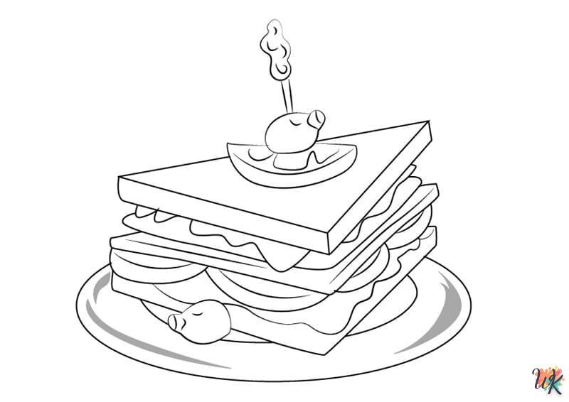 coloriage Sandwich  pour enfant de 7 ans