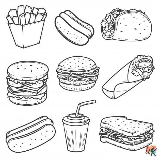 coloriage Sandwich  à imprimer pour enfant de 7 ans