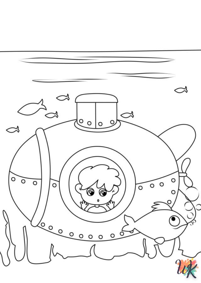 coloriage Sous-Marin  a imprimer pour enfant de 4 ans