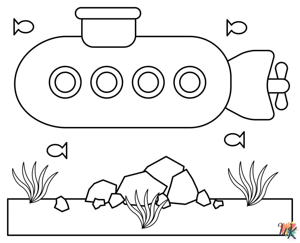 coloriage Sous-Marin  a imprimer pour enfant de 4 ans