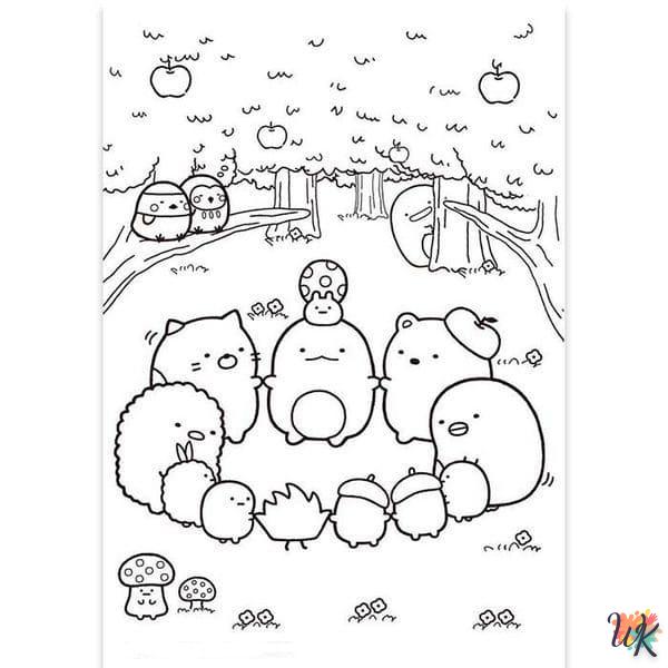 coloriage Sumikko Gurashi  dinosaures en ligne gratuit à imprimer