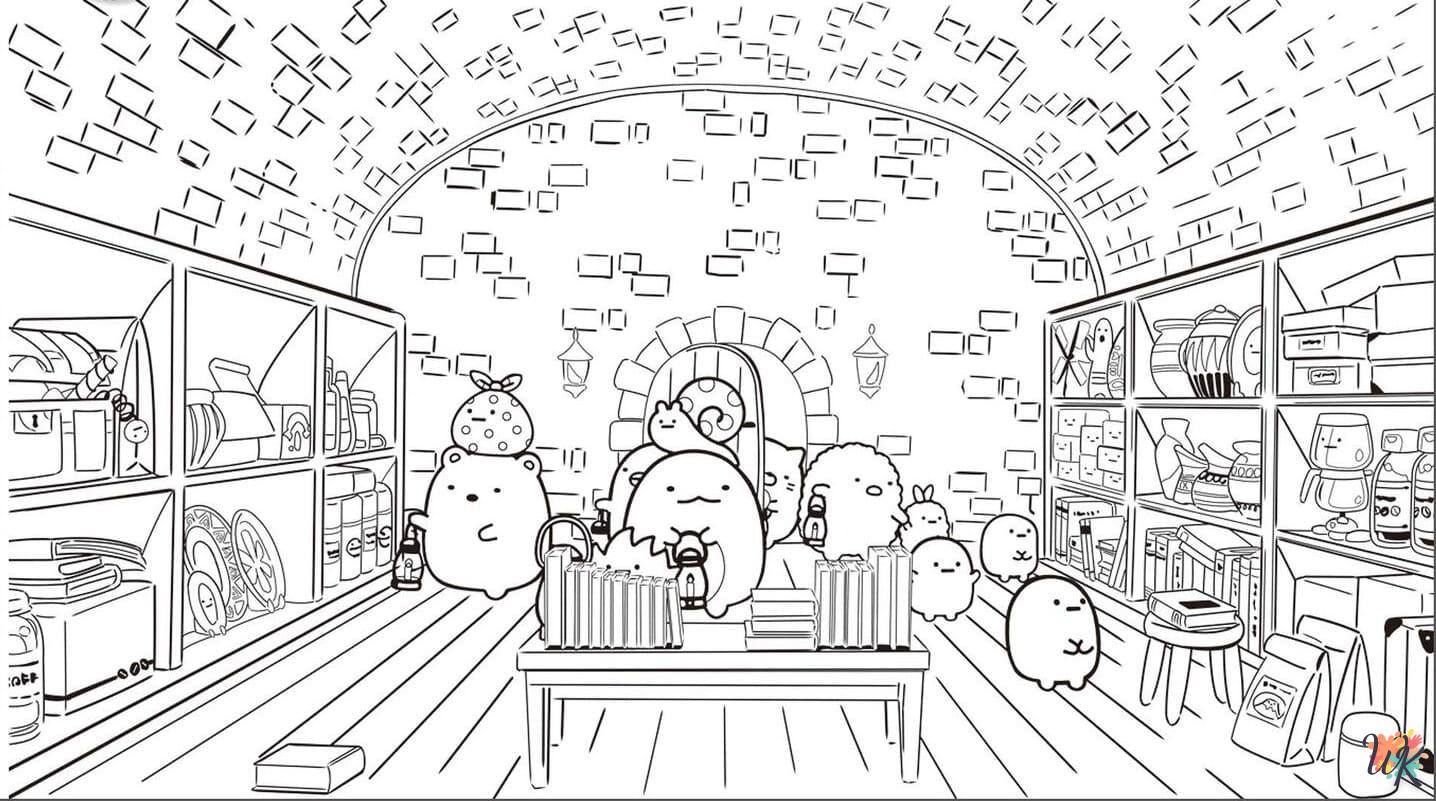 coloriage Sumikko Gurashi  à imprimer pour enfant de 8 ans