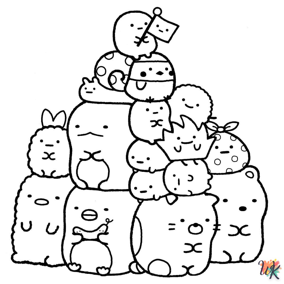 coloriage Sumikko Gurashi  de noël gratuit à imprimer en ligne