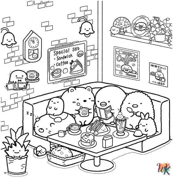 coloriage Sumikko Gurashi  enfant 3 ans a imprimer