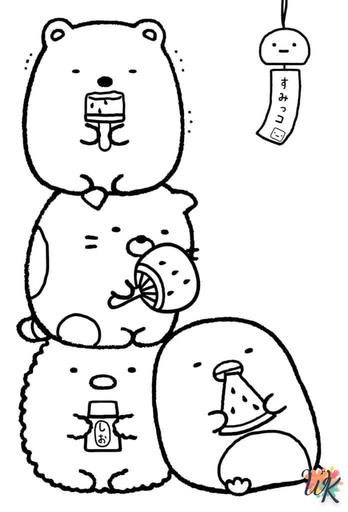 coloriage Sumikko Gurashi  à imprimer pour enfant de 3 ans