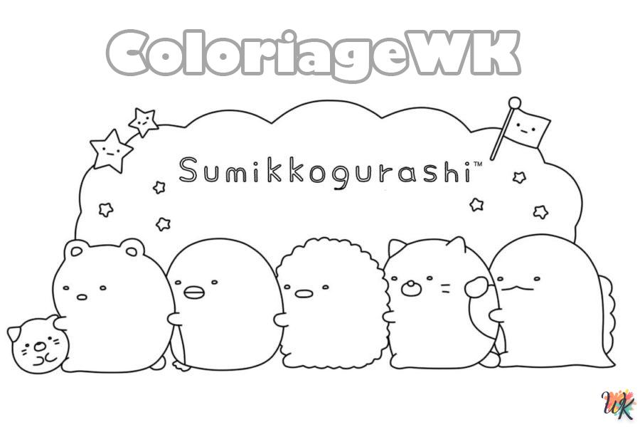 coloriage Sumikko Gurashi  à imprimer pour enfant de 4 ans