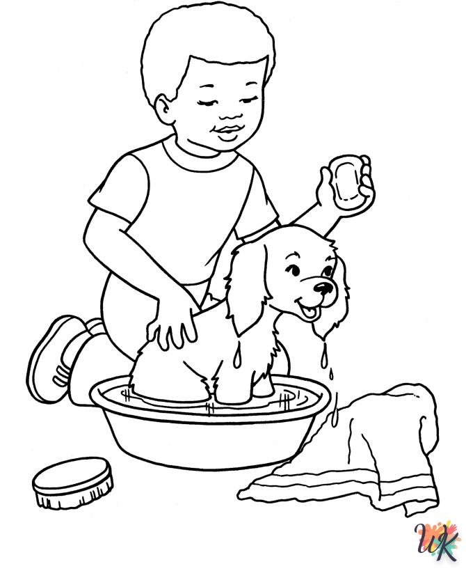 coloriage Chien  enfant 4 ans a imprimer