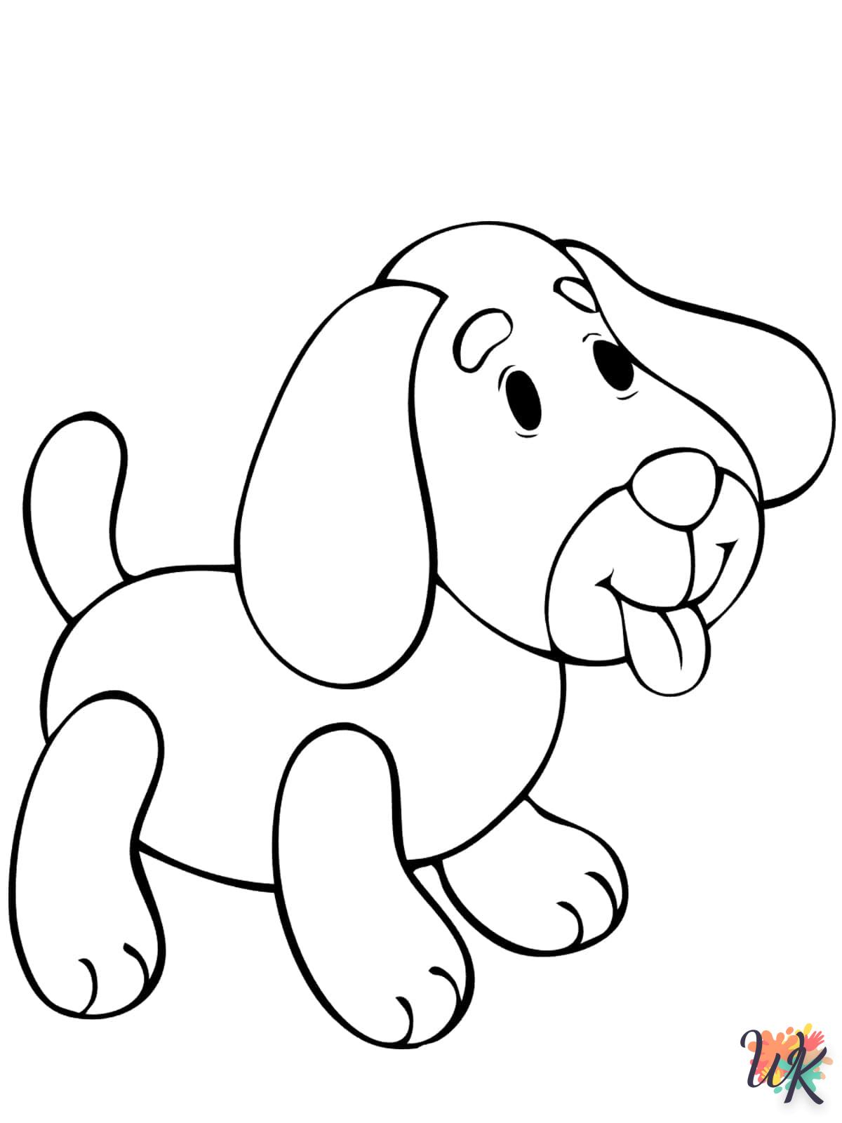 coloriage Chien  à imprimer pour enfant de 9 ans