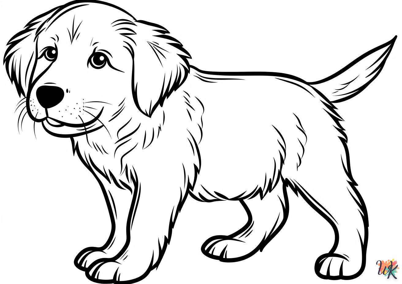 coloriage Chien  à imprimer pour enfant de 8 ans