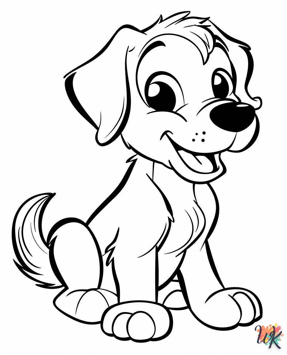 coloriage Chien  pour enfant de 4 ans