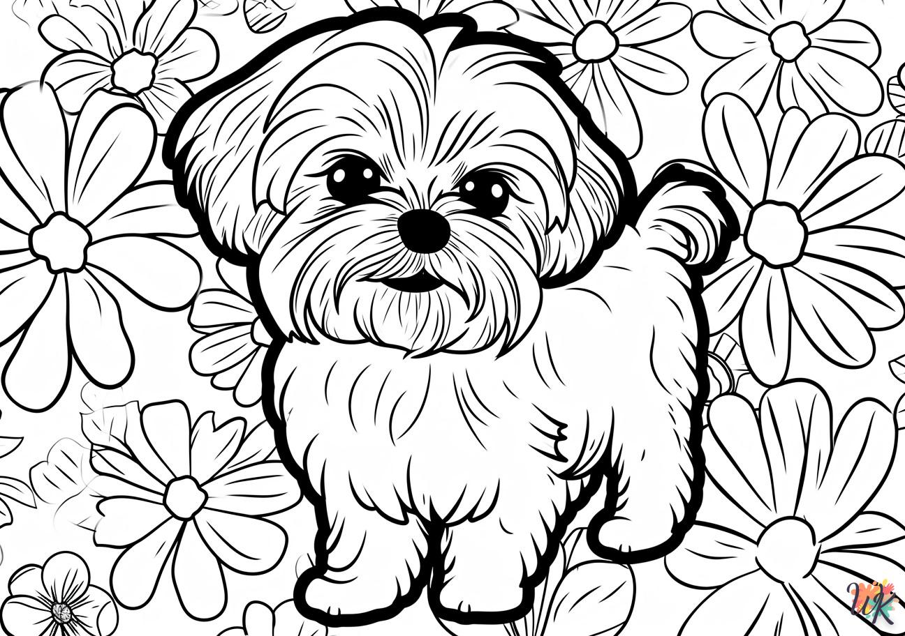 coloriage Chien  7 ans en ligne gratuit à imprimer