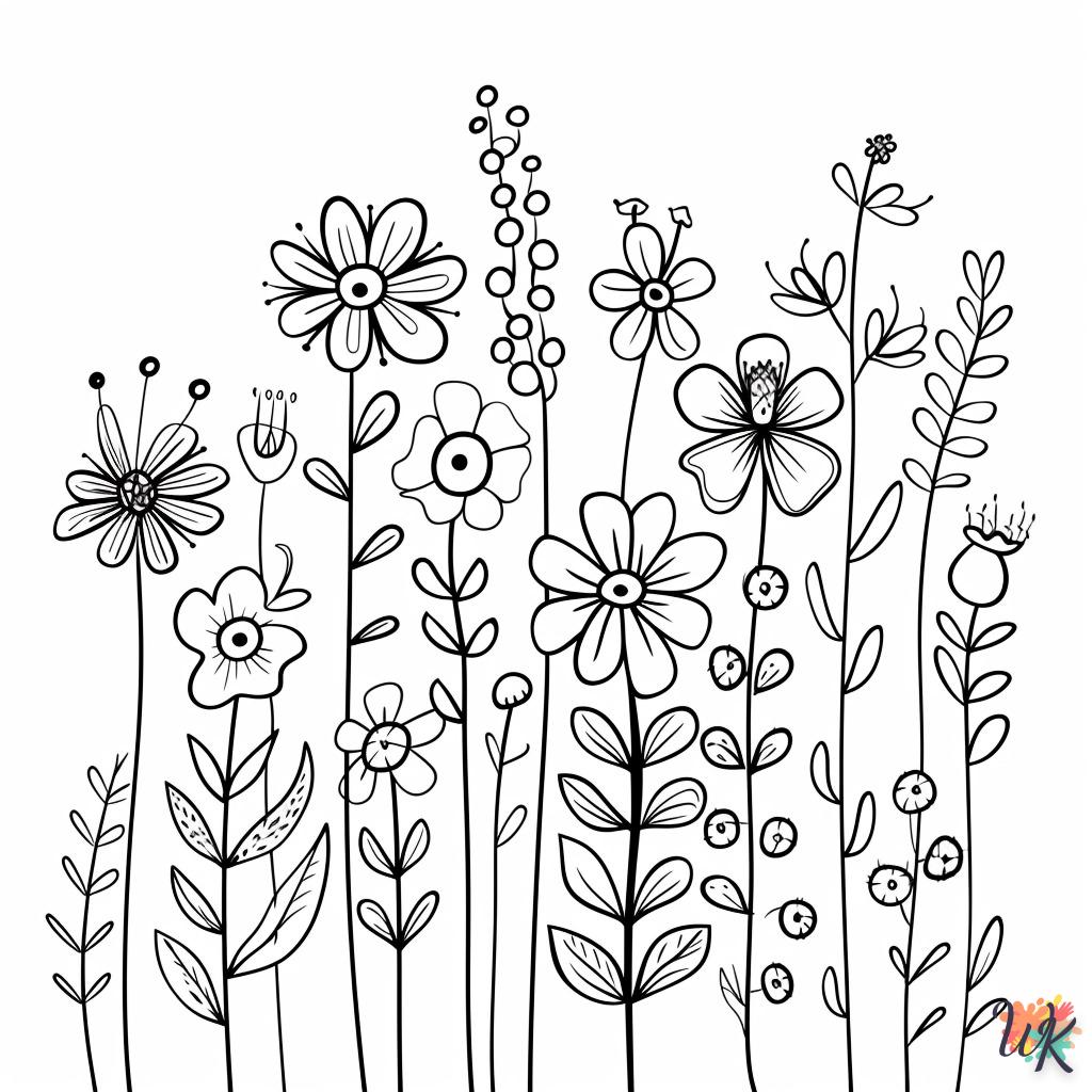 coloriage Fleurs  à imprimer pour enfant de 10 ans