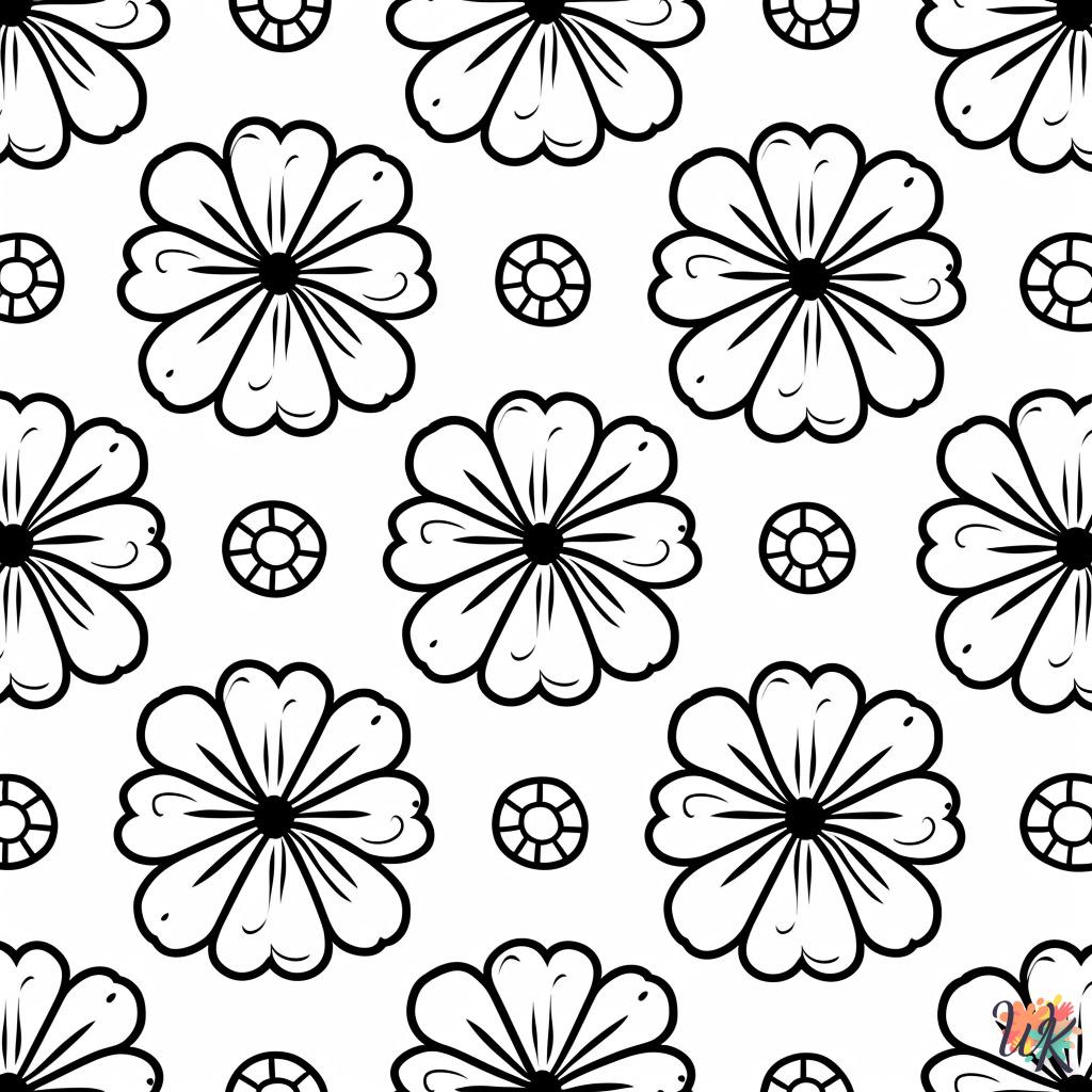 coloriage Fleurs  educatif pour enfant