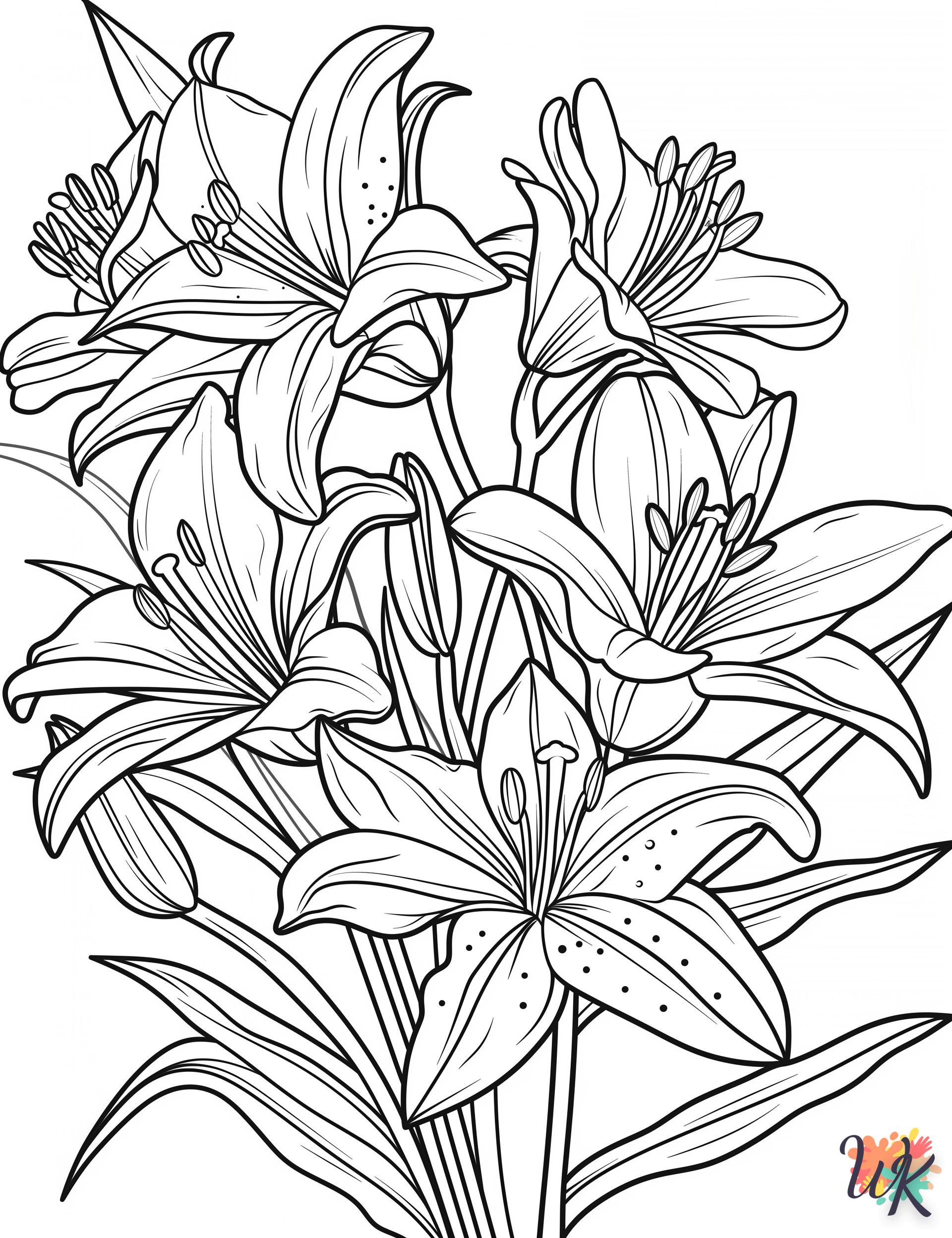 coloriage Fleurs  pour enfant de 2 ans