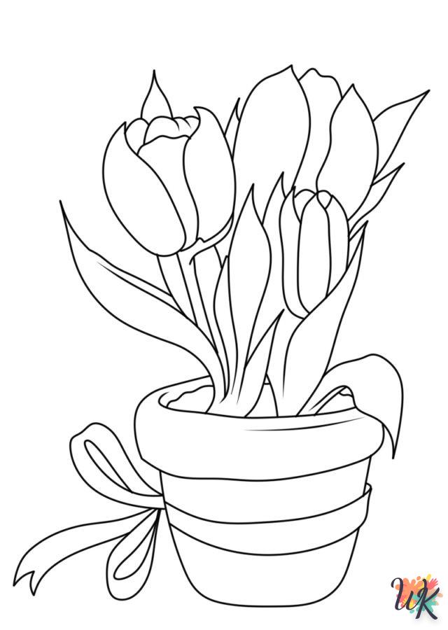 coloriage Fleurs  à imprimer pour enfant de 6 ans