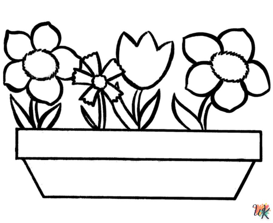 coloriage Fleurs  et decoupage