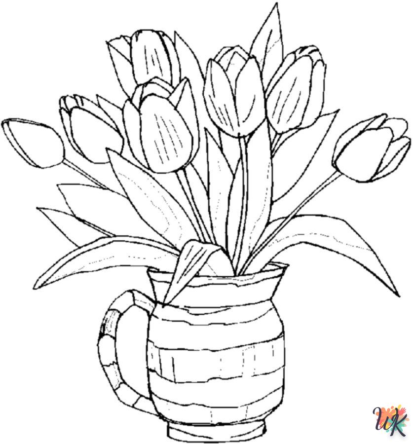 coloriage Fleurs  enfant 6 ans à imprimer