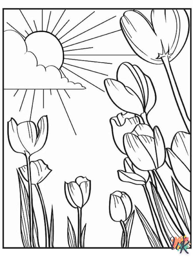 coloriage Fleurs  en ligne à imprimer