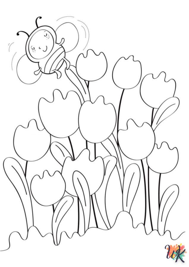 coloriage Fleurs  à imprimer pour enfant de 2 ans